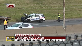 Detroit police cruiser in serious crash on I-75