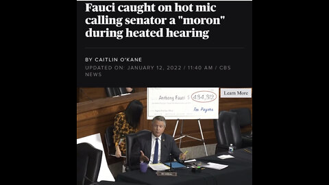 TSVN249 1.2022 Fauci Caught On Hot Mic Calling Senator Moron During Heated Discussion