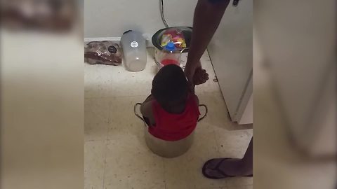 "Toddler Boy Stuck In Pot Won't Get Out Of It"