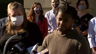 Shorewood student, protester Eric Lucas speaks after 64-year-old woman was arrested for spitting on him