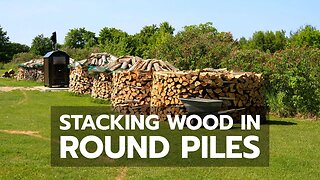 Stacking Wood Round Piles Time Lapse