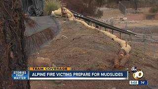 Alpine fire victims prepare for mudslides