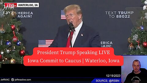President Trump Speaking LIVE at Iowa Commit to Caucus | Waterloo, Iowa |