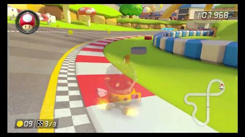 Mario Kart 8 Deluxe Time Trials - 3DS Toad Circuit (150cc) - 1:27.743