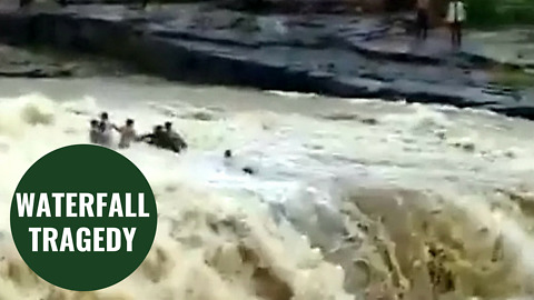 Horror moment floodwaters swept away crowds celebrating national holiday