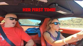 Wife Drives 730HP Ferrari For The First Time..