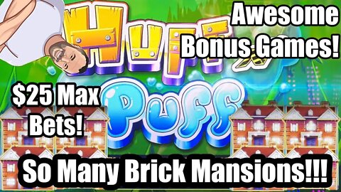 Huff & Puff - Lock It Link! So Many Brick Mansions!!! Jackpot Hand Pay!