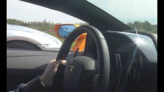 740 HP Lamborghini Aventador S vs 600 HP Nismo Nissan GTR view from Lamborghini