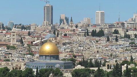 Jerusalem Mount of Olives overlook with 75th Independence Day flyover - Walk With Me, Steve Martin
