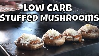 Low Carb Lasagna Stuffed Mushrooms on the Blackstone Griddle
