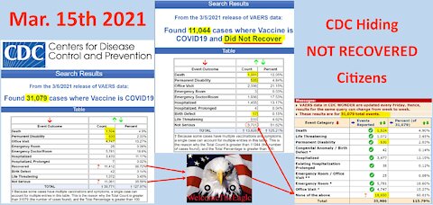 How to make sense of CDC VAERS statistics and figure out what is really going on? 03/16/2021