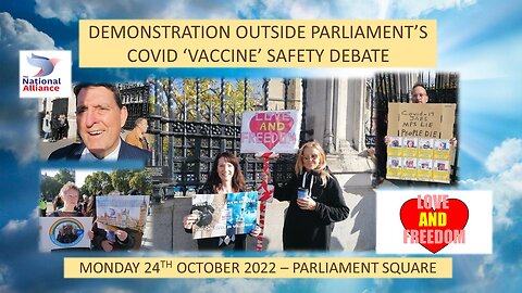 DEMONSTRATION OUTSIDE PARLIAMENT'S VACCINE SAFETY 'DEBATE'