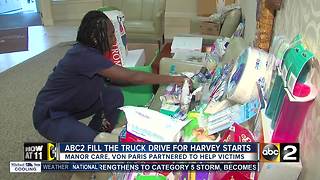 ABC2 gets ready to fill the truck for Hurricane Harvey victims
