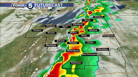 Line of severe storms could hit Northeast Ohio during evening rush hour