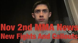 Todays MMA News November 2nd! Huge New Fights Announced!