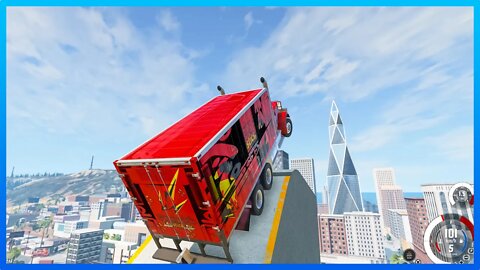 TruckFails | Truck jumping in the city - Experiment #248 | BeamNG.Drive |TrucksFails