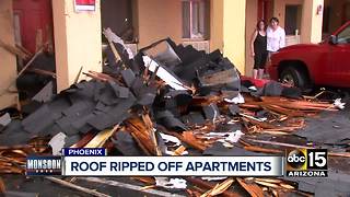 Storm damage leaves 20 without home at Phoenix apartment