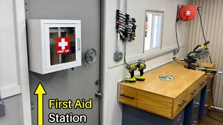 DIY Shop First Aid Station - For the Shipping Container Shop