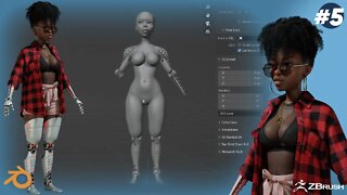 how to create stylized character speedthrough | Part 5 | robotic arm | ZBrush |Blender tutorial