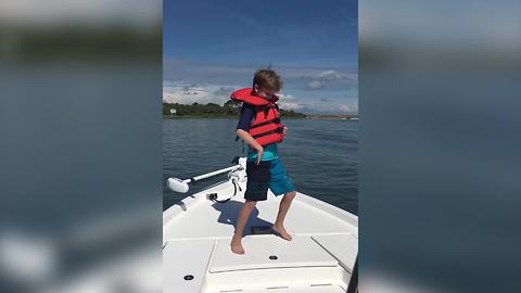 A Little Boy Does A Killer Dance Routine On A Boat