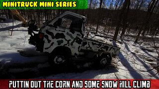 Mini-Truck (SE04 E09) Putting corn out for deer, more tough off-road 4x4 deep snow action