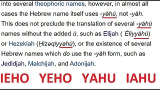 Yah, Jah, Iah;.. EVERYWHERE YOU WENT YOU BLASPHEMED MY HOLY NAME! IEHO! Jeho! YEHO!