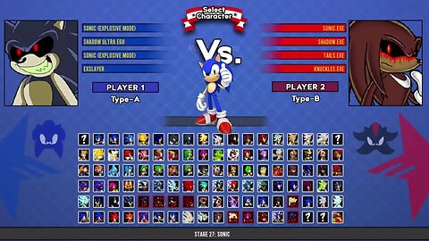 Sonic Explosive & Shadow ultra ego VS 4 Exe Team Sonic exe & Shadow exe I Sonic Battle Mugen HD