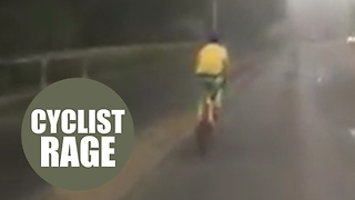 Driver posts video of cyclist holding up traffic instead of using cycle path