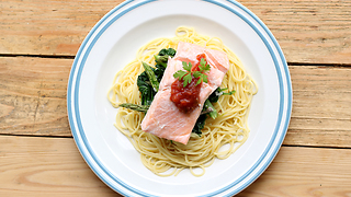 One pot salmon pasta dinner