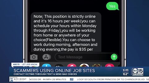 Scammers using online job sites to take advantage of you