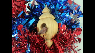 Handmade Miniature Birdhouse Christmas Bell Tree Decoration 1113556918