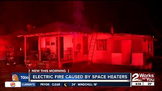 Space heaters caused electric fire at Tulsa home