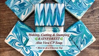 Making 🌿RAINFOREST🌿 Aloe Vera Cold Process Soap + How to do a Chevron Top | Ellen Ruth Soap