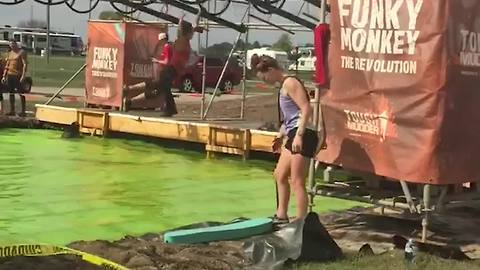 Woman Fails Ninja Warrior Type Obstacle Course