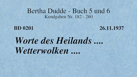 BD 0201 - WORTE DES HEILANDS .... WETTERWOLKEN ....