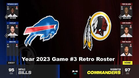 Madden 24 Bills Vs Redskins Year 2023 Retro