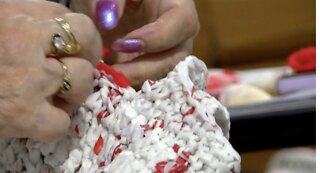 'Recycling Grannies' stitch together products from plastic