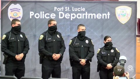 Identical twins among 4 new Port St. Lucie police officers sworn in