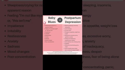 Postpartum depression support