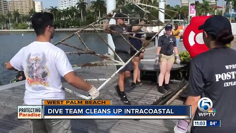 Dive team removes trash from Intracoastal Waterway in West Palm Beach