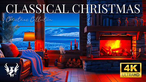 🔵 Relaxing Classical Christmas Music 🎄 Christmas Fireplace with Crackling Sounds 🔥 Ambience (4K)