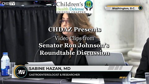 Dr Sabine Hazan's Statements at Senator Ron Johnson's Round Table Discussion