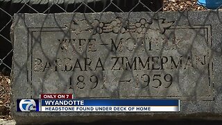 Headstone found under deck of house