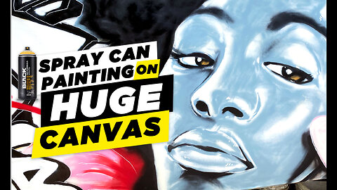 Huge Canvas Art Painting with Spray Cans