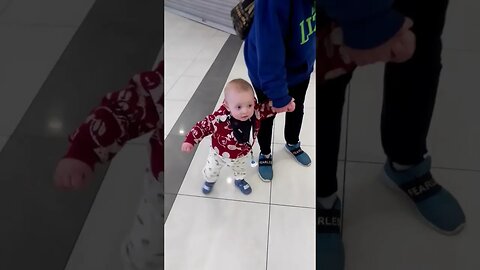 Cute Baby Walking Around The Glen Shopping Centre