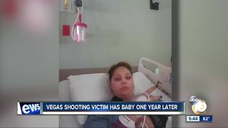 Vegas shooting victim has baby one year later