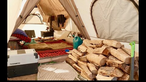 Living Off-Grid in a Tent w/ Wood Stove: New Interior Walk-Through/Layout and I Quit My Summer Job