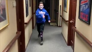 Lewiston boy runs again, after losing his leg in an accident