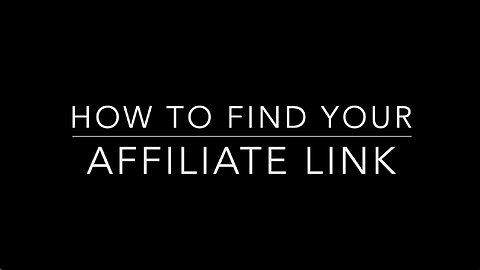 How To Find Your Affiliate Link - Blue Bar
