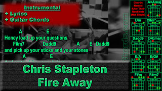 Chris Stapleton - Fire Away - Instrumental - Whole Band - Lyrics + Guitar Chords (0025-B021)